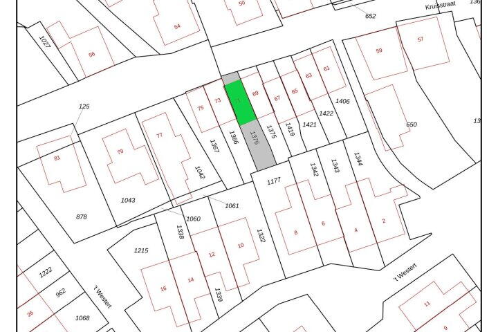 Plattegrond – Kruisstraat 71, Oldemarkt