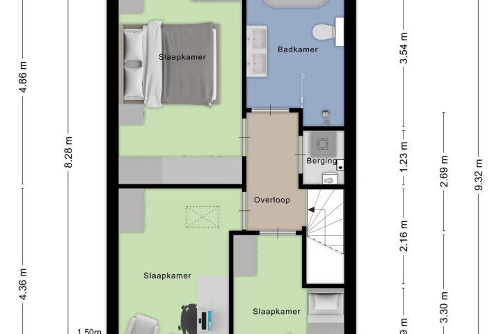 Plattegrond – Kruistochtstraat 32, Haarlem