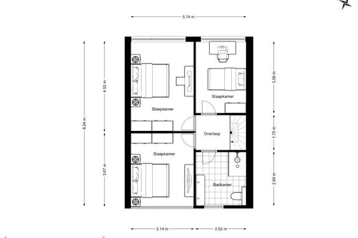 Plattegrond – Kuinder 58, Drachten