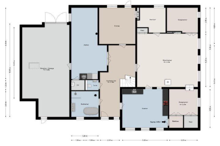 Plattegrond – Kuipersdijkje 4, Broekhuizen
