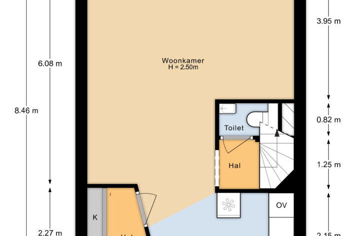 Plattegrond – Kuyperhoeve 74, Waddinxveen