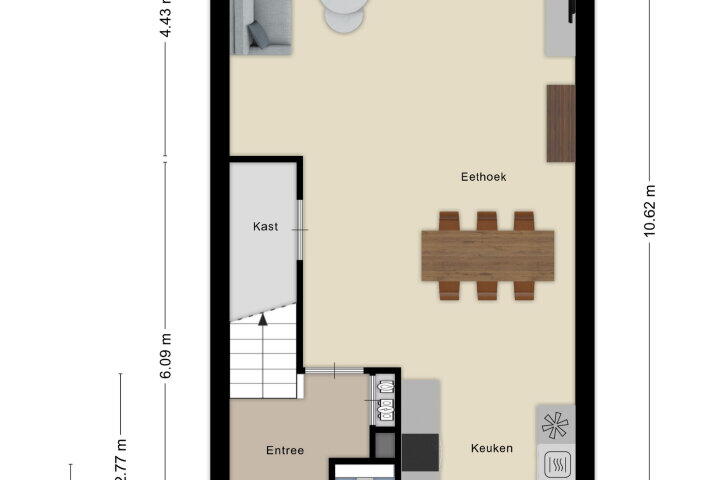 Plattegrond – Laan van België 98, Roosendaal