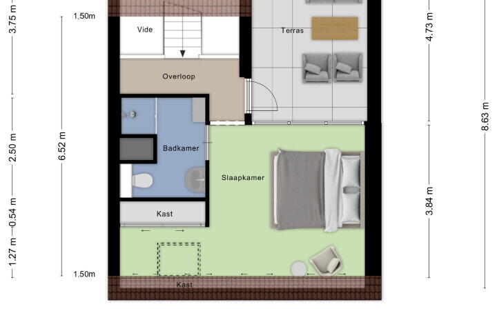 Plattegrond – Laan van Henegouwen 50, Roosendaal