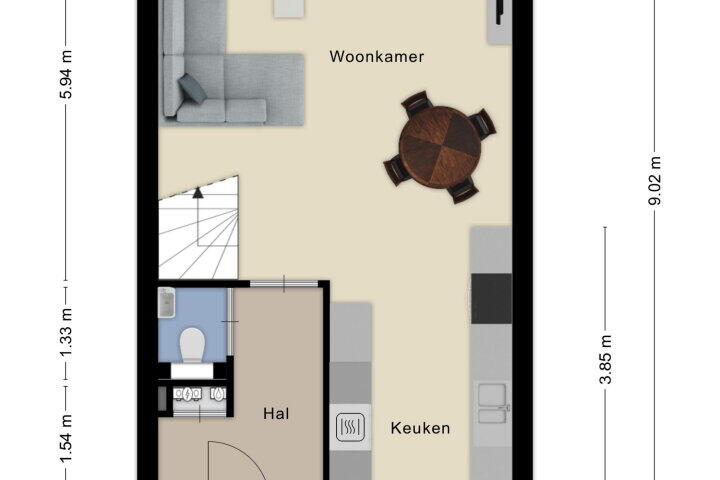 Plattegrond – Laan van Luxemburg 2 A, Roosendaal