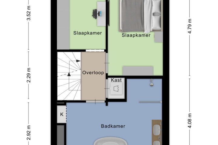 Plattegrond – Laan van Luxemburg 2 A, Roosendaal