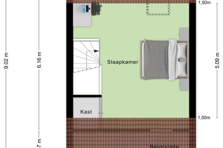 Plattegrond – Laan van Luxemburg 2 A, Roosendaal
