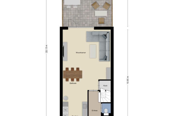 Plattegrond – Laan van Luxemburg 6 B, Roosendaal