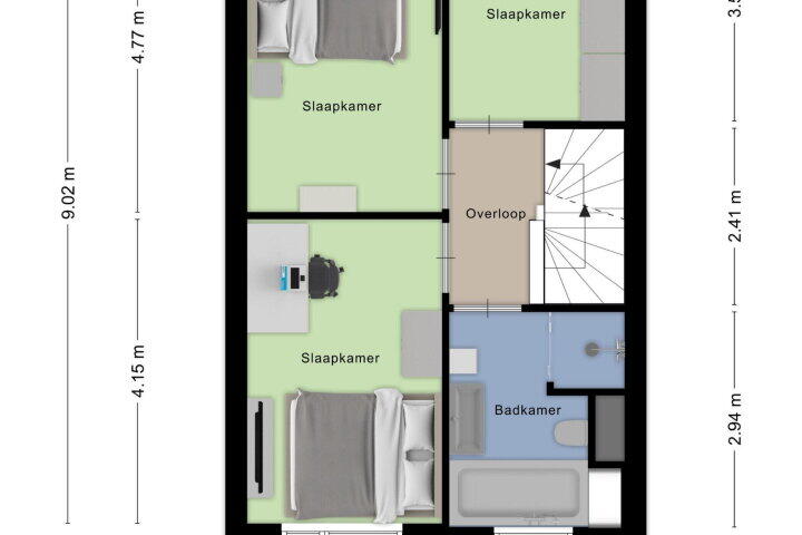 Plattegrond – Laan van Luxemburg 6 B, Roosendaal