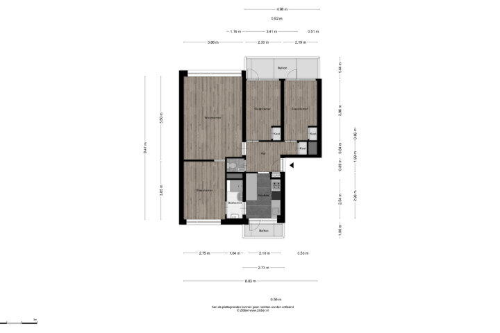 Plattegrond – Lachappellestraat 59 A, Breda