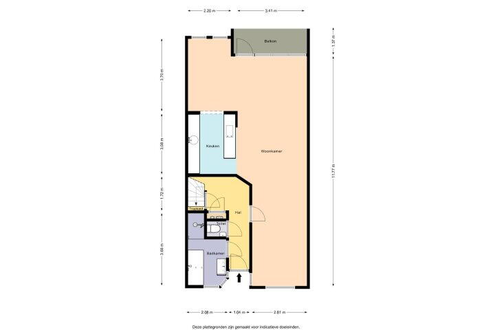 Plattegrond – Lanenburg 120, Heerenveen