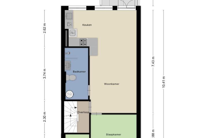 Plattegrond – Lange Bogaardstraat 12 A, Haarlem