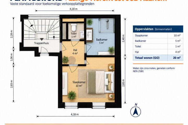 Plattegrond – Lange herenvest 98, Haarlem