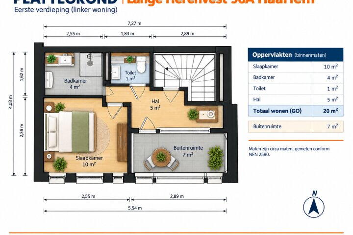 Plattegrond – Lange herenvest 98, Haarlem