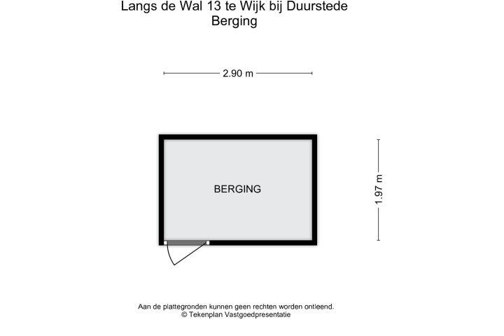 Plattegrond – Langs de Wal 13, Wijk bij Duurstede