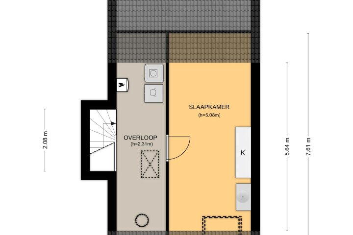 Plattegrond – Langs de Wal 13, Wijk bij Duurstede