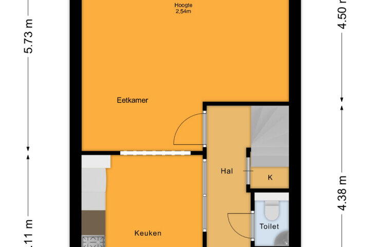 Plattegrond – Langshof 130, Almere