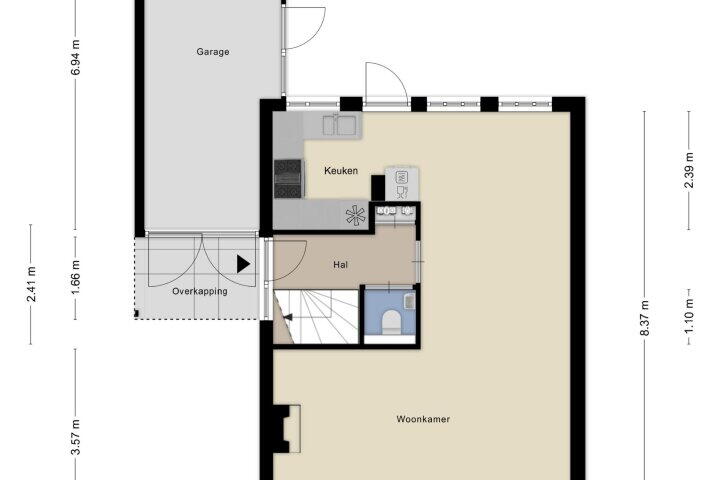 Plattegrond – Langstraat 60, Dronten