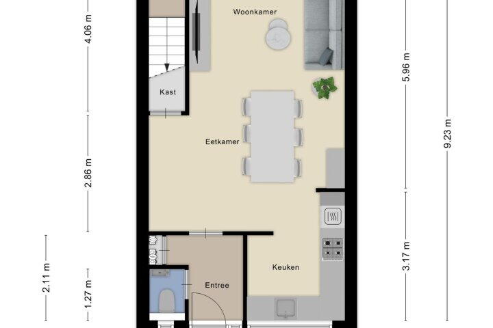 Plattegrond – Lavadijk 303, Roosendaal