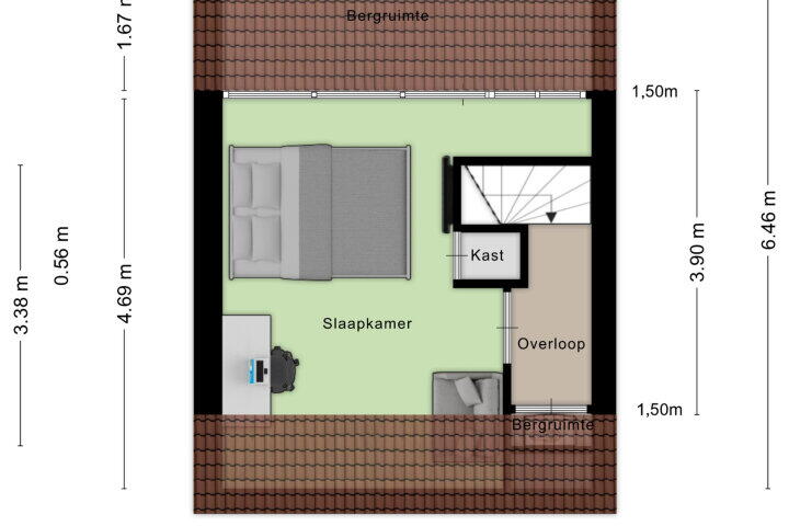 Plattegrond – Lavadijk 53, Roosendaal
