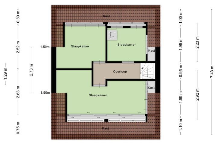 Plattegrond – Leerdamstraat 23, Arnhem