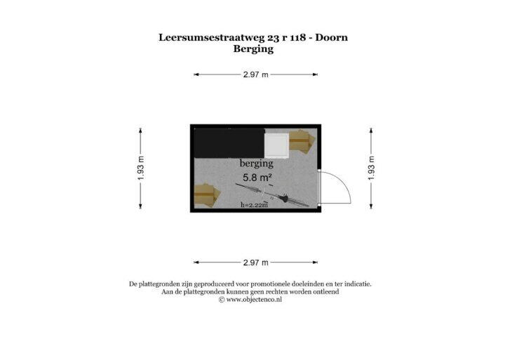 Plattegrond – Leersumsestraatweg 23 r 118, Doorn