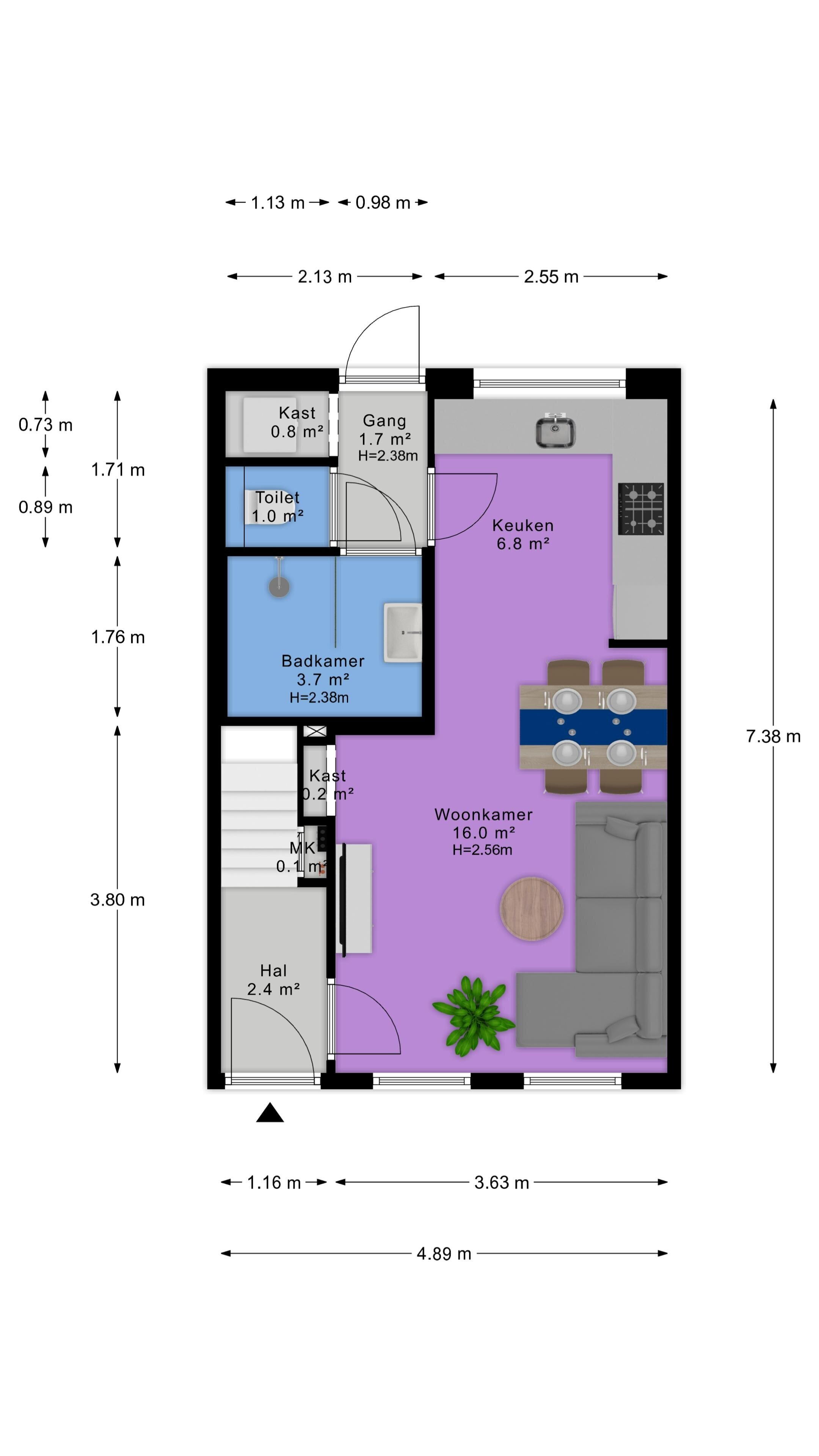 Plattegrond 1 - Leerweg 28, Ulrum