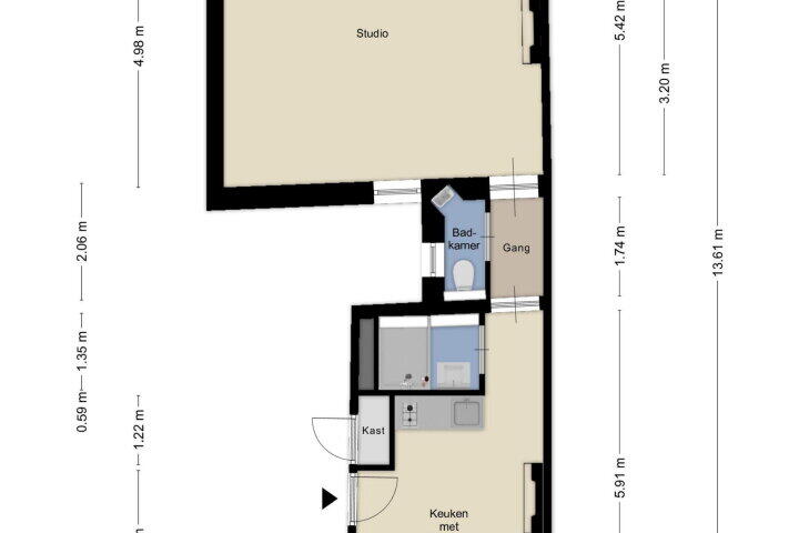 Plattegrond – Leliestraat 24 B 01, Maastricht