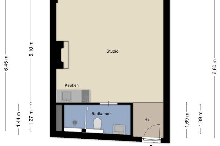 Plattegrond – Leliestraat 24 B 03, Maastricht
