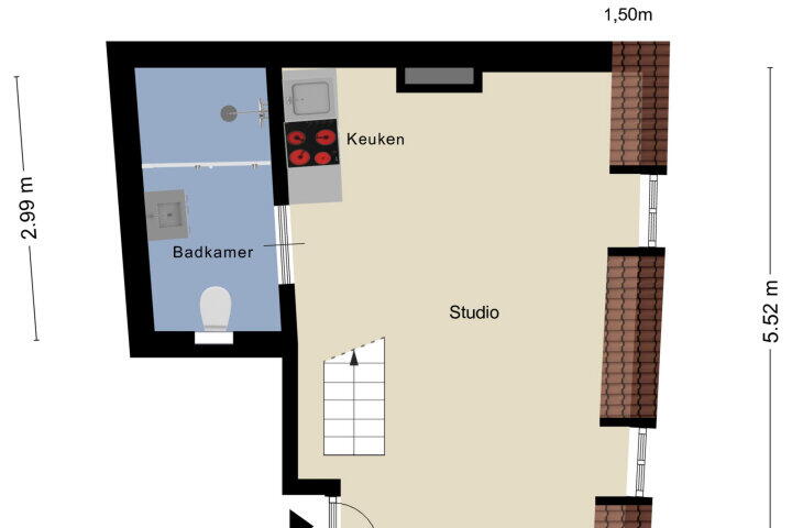 Plattegrond – Leliestraat 24 C 01, Maastricht