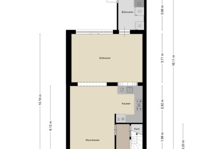 Plattegrond – Lentestraat 4, Amsterdam