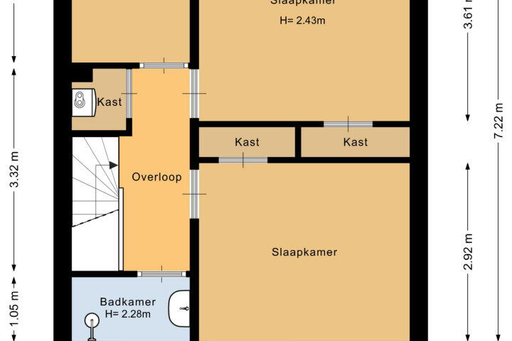 Plattegrond – Le Sage ten Broekstraat 24, Nijmegen