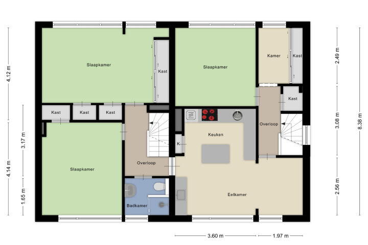 Plattegrond – Lessestraat 1, Heemskerk
