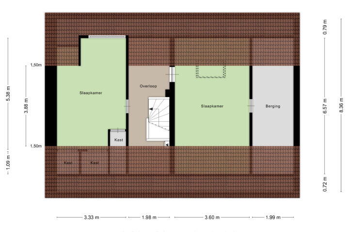 Plattegrond – Lessestraat 1, Heemskerk