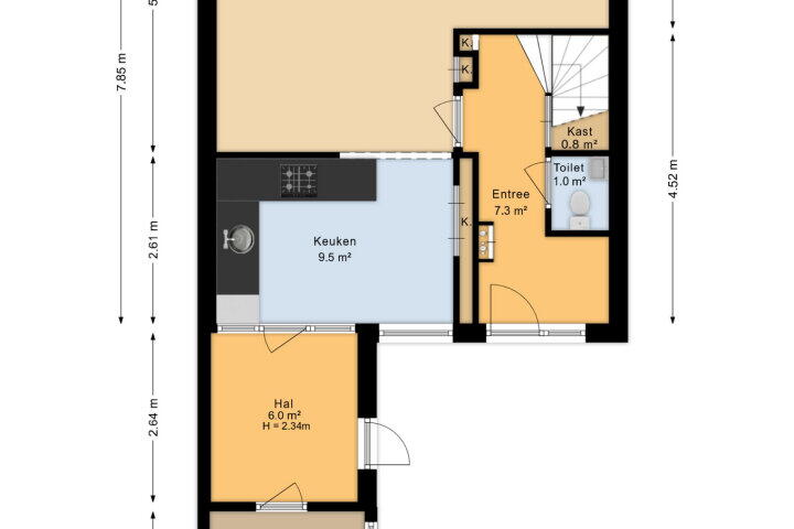 Plattegrond – Lesterhuispad 13, Arnhem