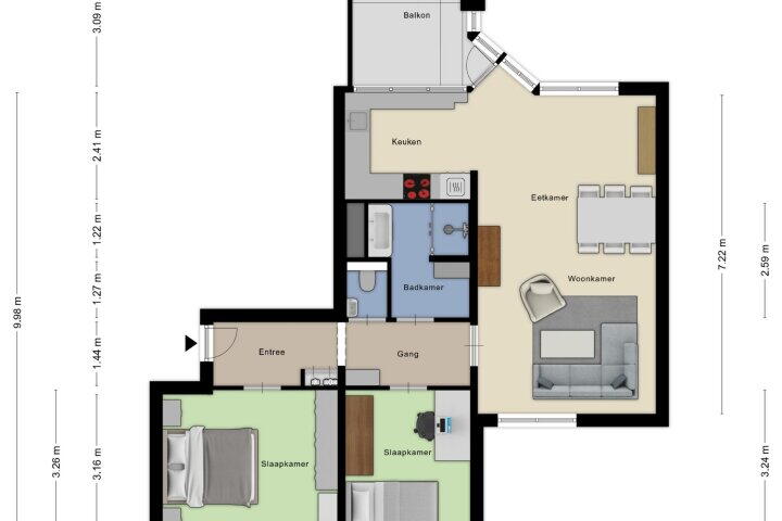 Plattegrond – Leusdenhof 240, Amsterdam