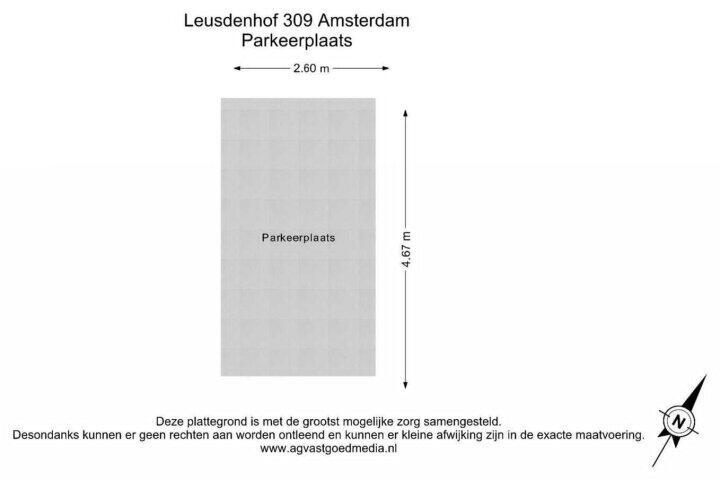 Plattegrond – Leusdenhof 309, Amsterdam