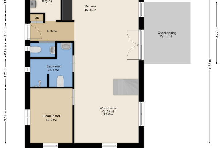 Plattegrond – Lhee 88 A 9, Dwingeloo