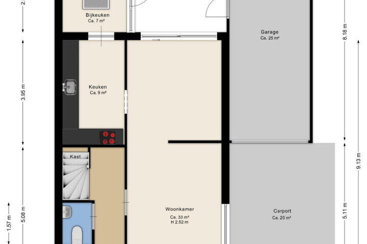 Plattegrond – Lieving 17 B, Beilen