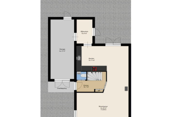 Plattegrond – Ligusterhage 22, Assen
