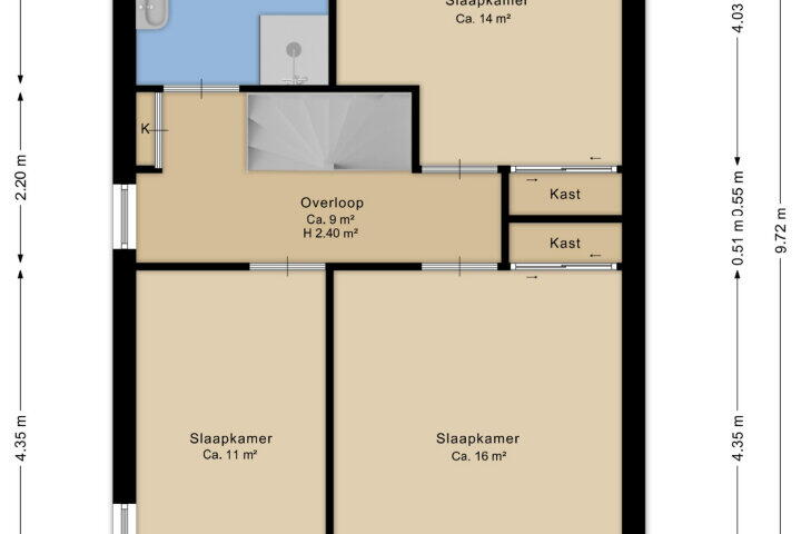 Plattegrond – Ligusterhage 22, Assen