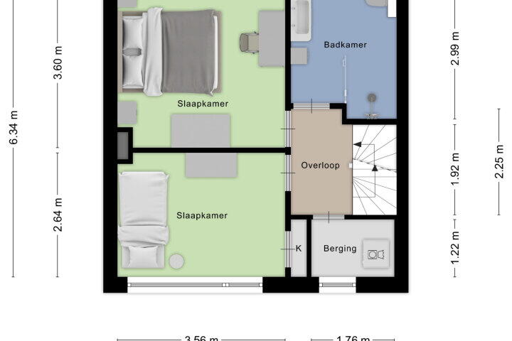 Plattegrond – Lijsterbesstraat 17, Waalwijk