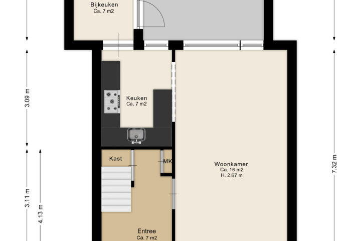Plattegrond – Lijsterlaan 102, Beilen