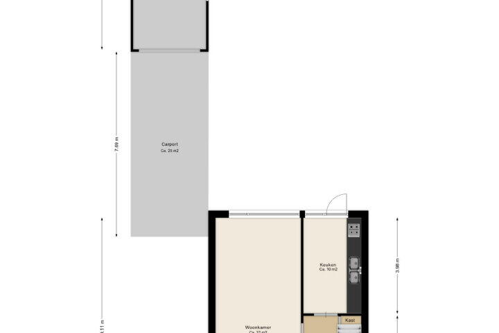 Plattegrond – Lijsterlaan 4, Beilen