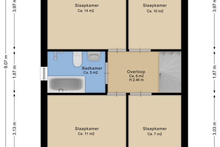 Plattegrond – Lijsterlaan 4, Beilen