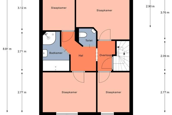 Plattegrond – Lijsterstraat 14, Norg