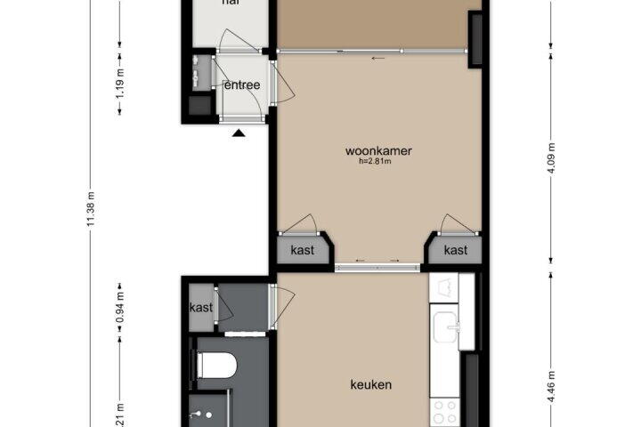 Plattegrond – Linnaeusstraat 13 3, Amsterdam