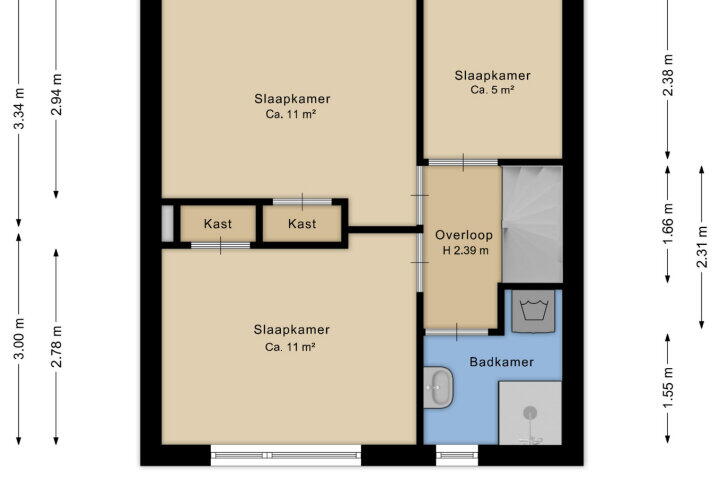 Plattegrond – Linthorst Homanstraat 7, Assen