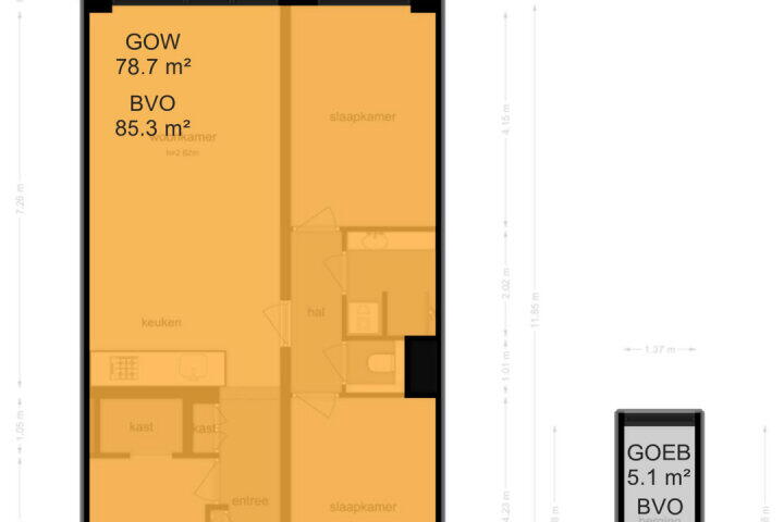 Plattegrond – Loenermark 389, Amsterdam