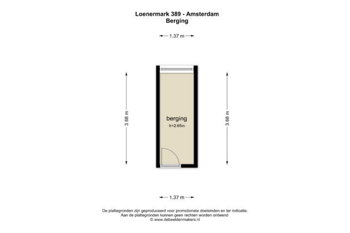 Plattegrond – Loenermark 389, Amsterdam