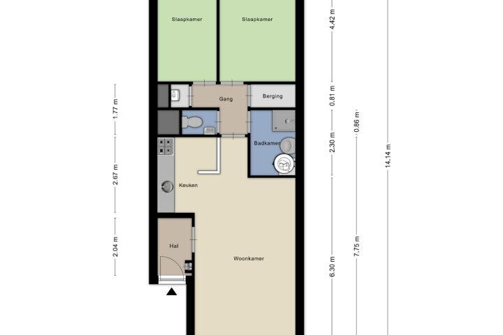 Plattegrond – Lokerstraat 11 B, Heerlen